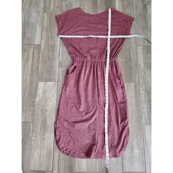 Lularoe Casual Signaturesoft Midi Criss-cross Dress With Pockets In Plum Size S - Picture 3 of 9